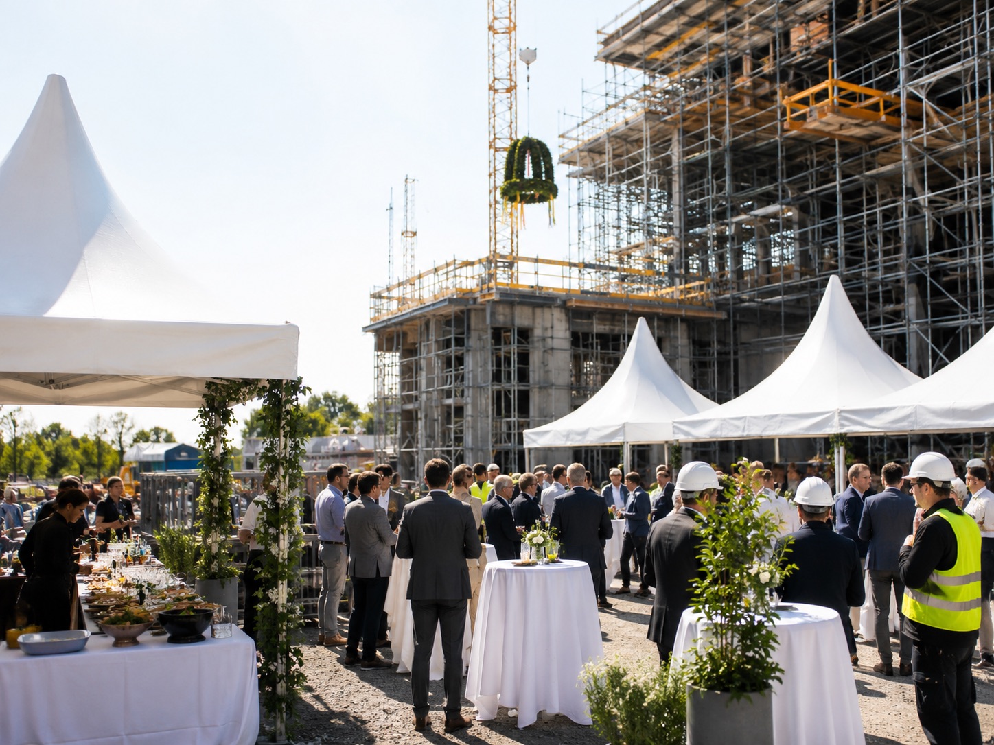 Richtfest mit Festzelten und Catering vor Ort